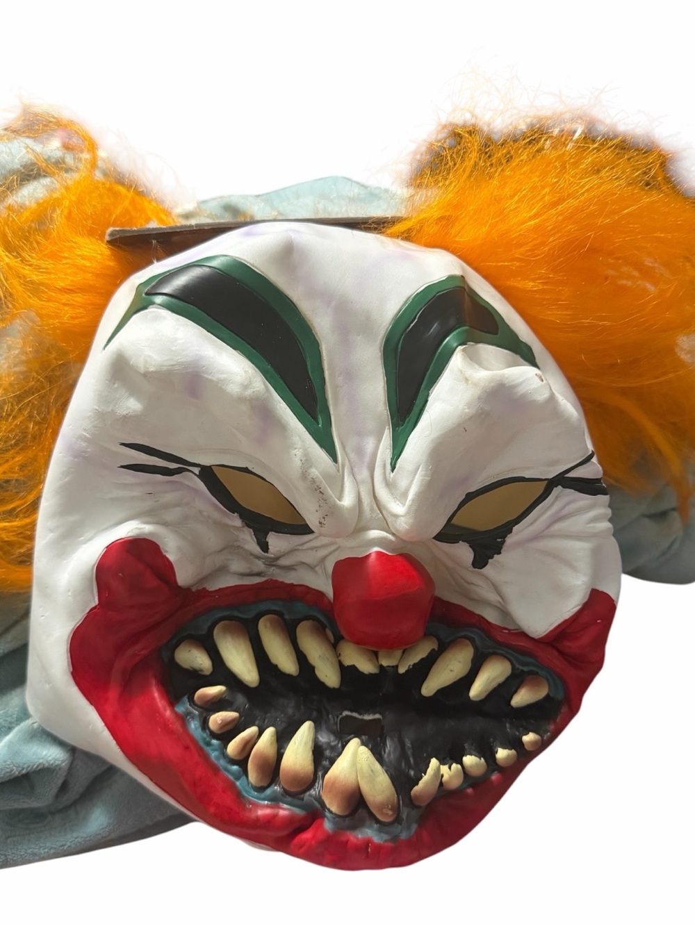 Spirit Men’s Scary Clown Mask in White, Red, Orange and Green New